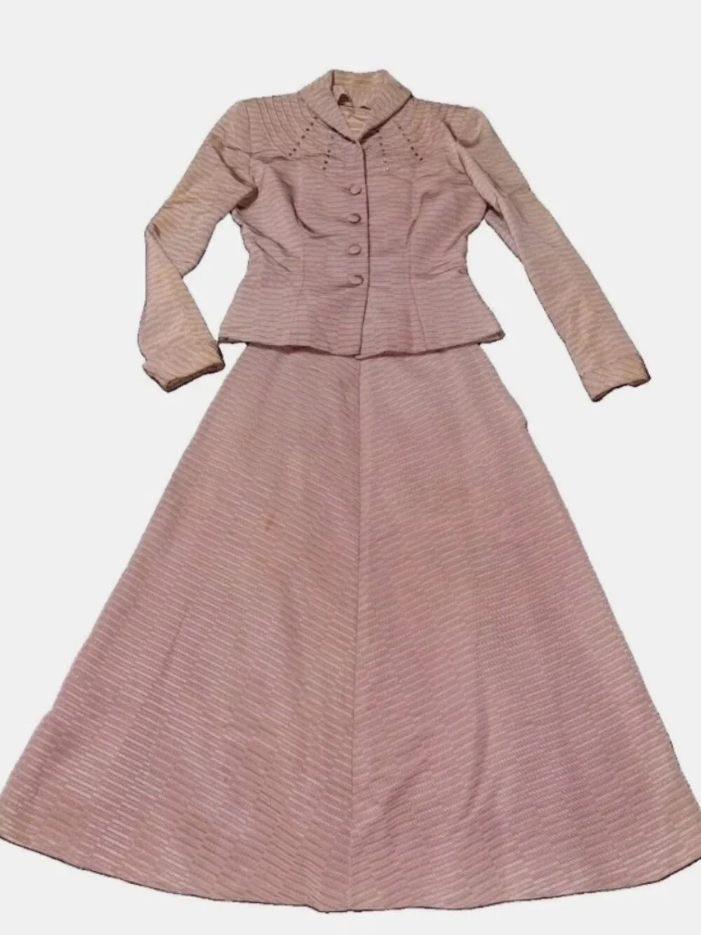 🌸 Glamorous Vintage Late 1940s Dusty Pink New Look Skirt Suit 🌸